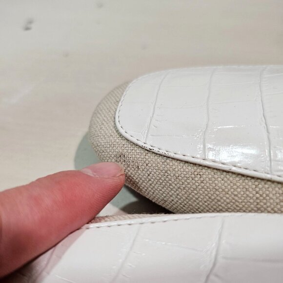 NATURALIZER Womens Sz 7.5 Kayden Linen White Mule Clog Padded Flat Comfort Shoes - Picture 10 of 10